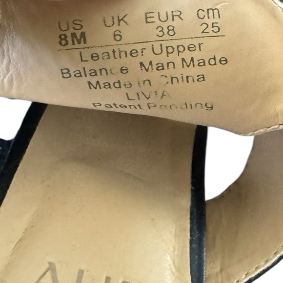 Naturalizer Black Leather Open Toe Sandals Size 8 - Picture 5 of 5